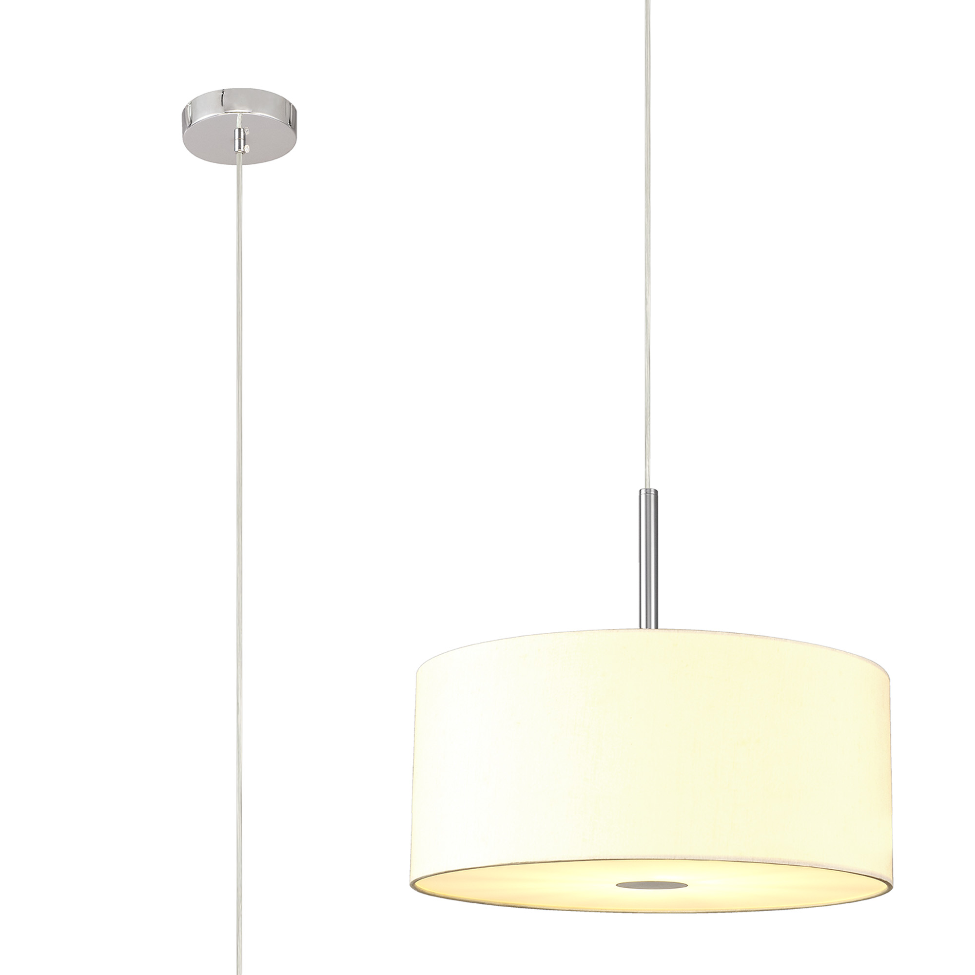 Baymont 40cm 5 Light Pendant Polished Chrome, Ivory Pearl/White, Frosted Diffuser
